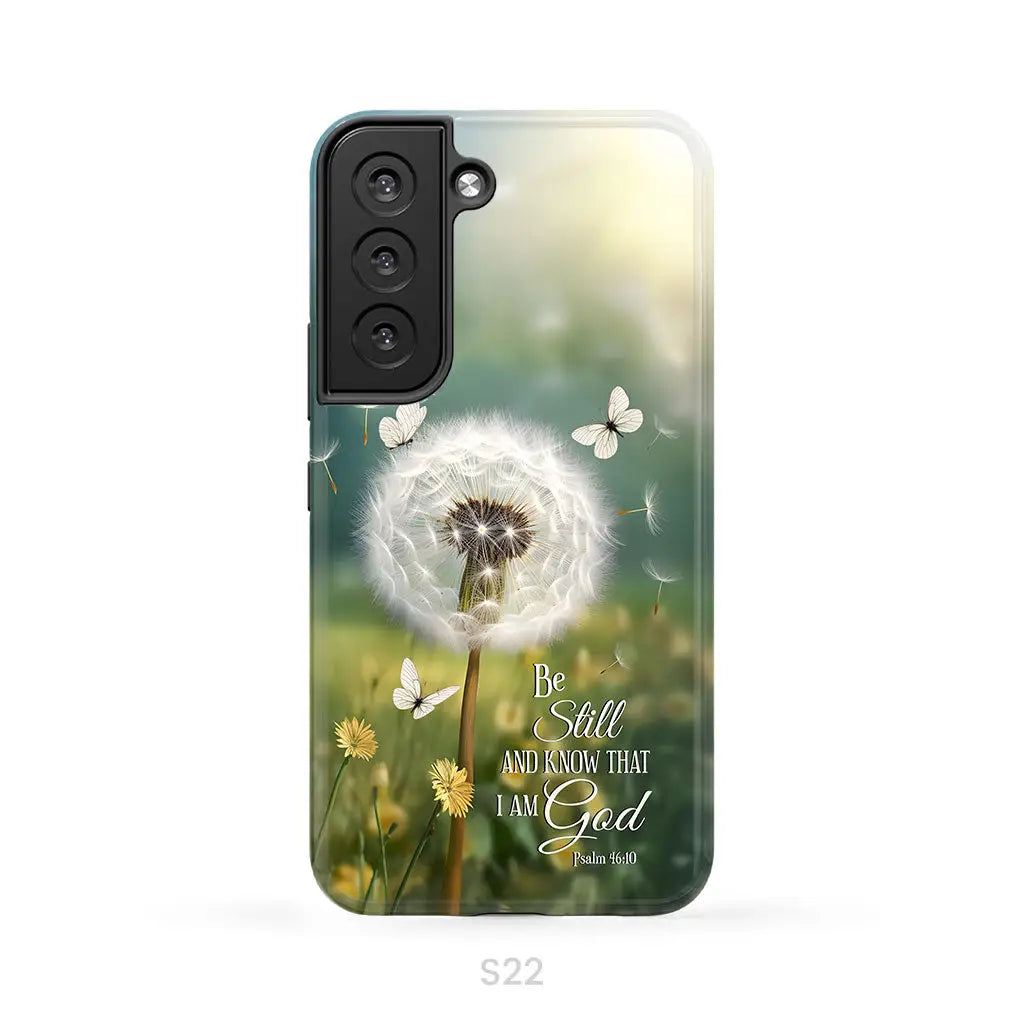 Be Still and Know, Dandelion with Butterflies – Psalm 46:10 Christian Phone Case