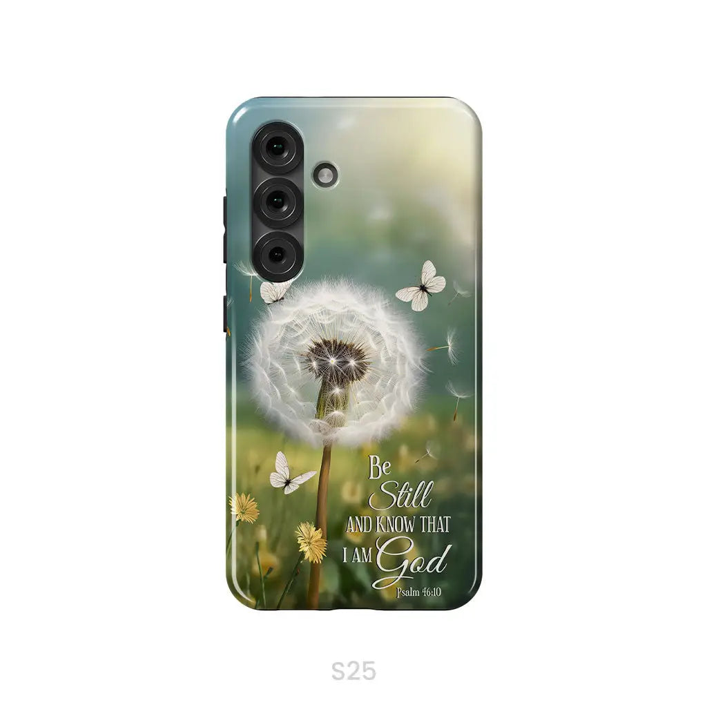 Be Still and Know, Dandelion with Butterflies – Psalm 46:10 Christian Phone Case