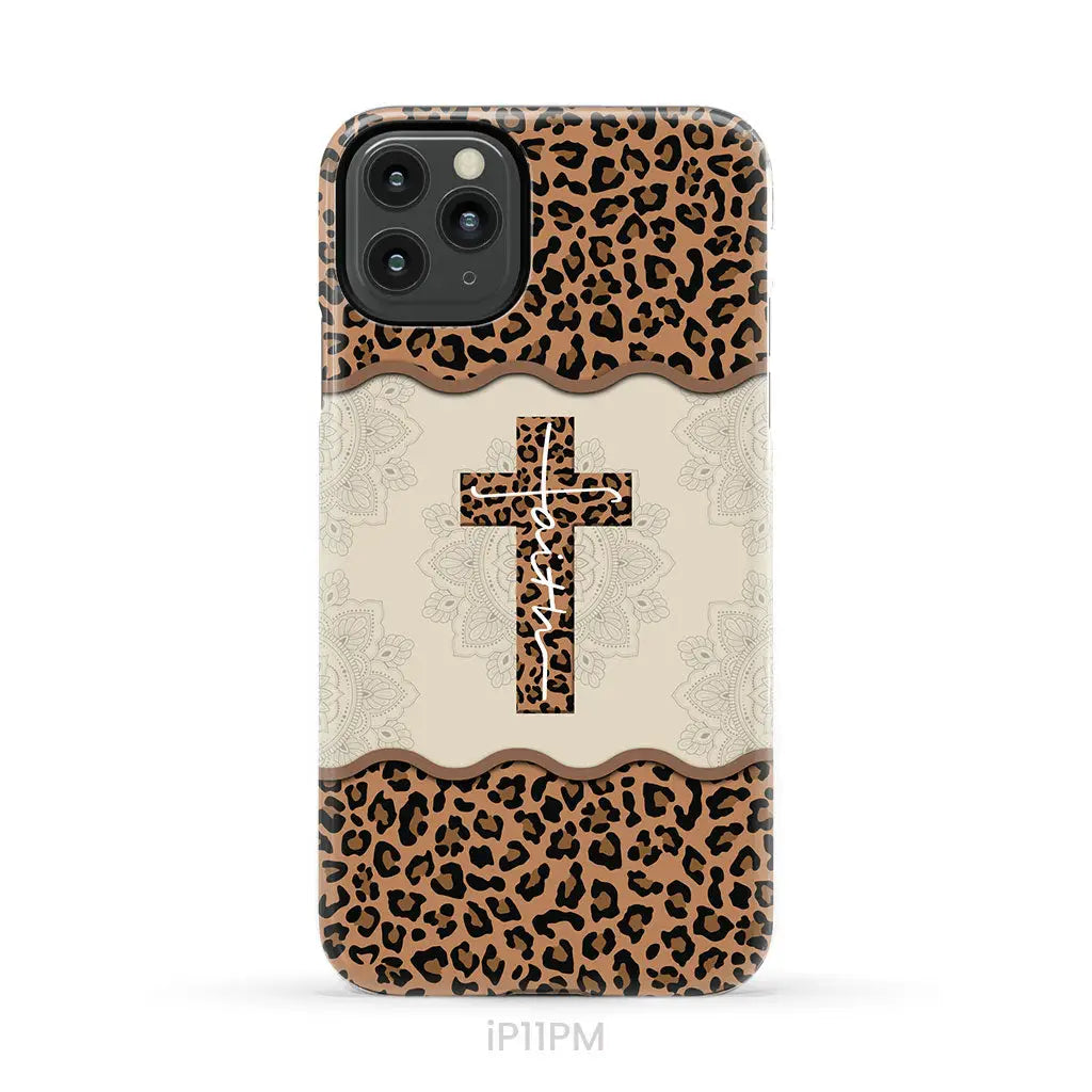 Faith Cross Leopard Christian Phone Case - Faith Phone Cases