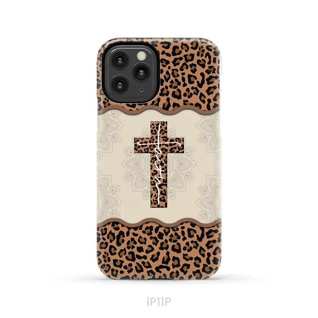 Faith Cross Leopard Christian Phone Case - Faith Phone Cases