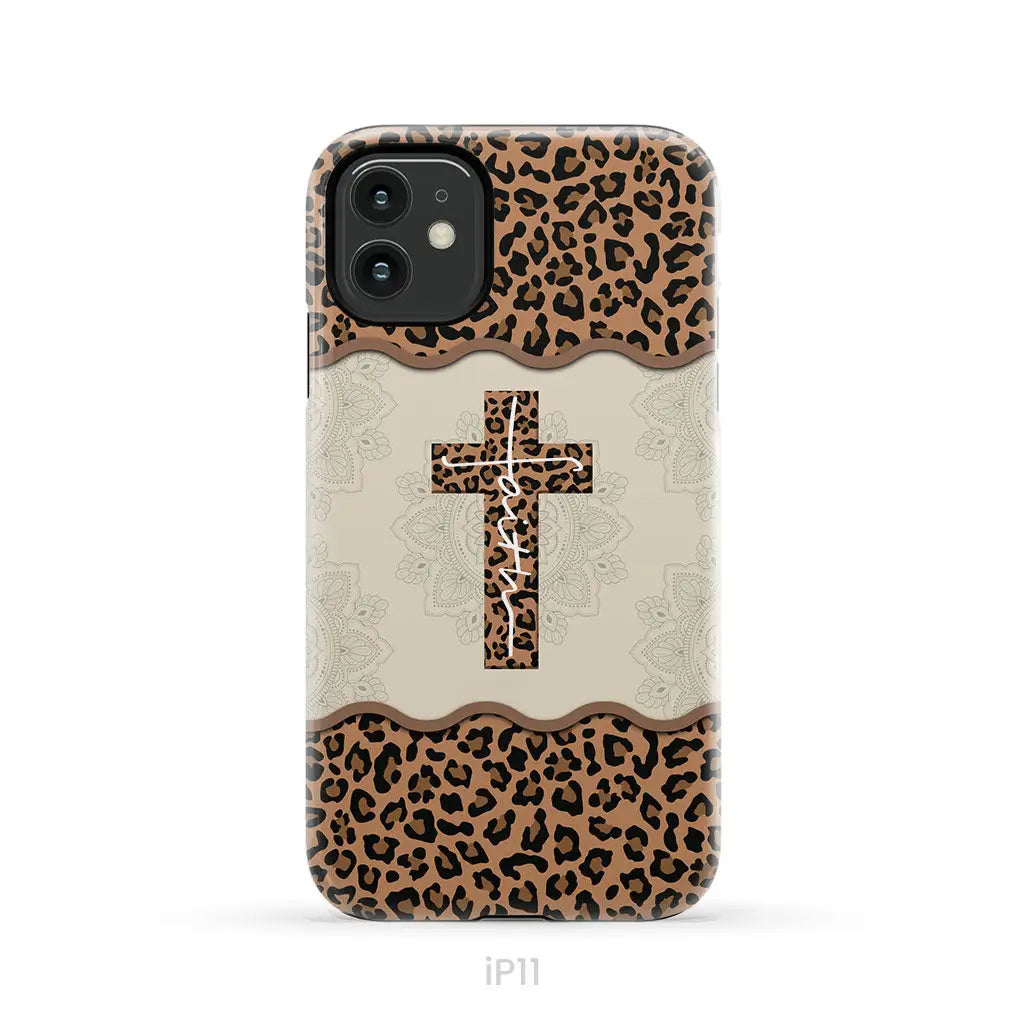 Faith Cross Leopard Christian Phone Case - Faith Phone Cases