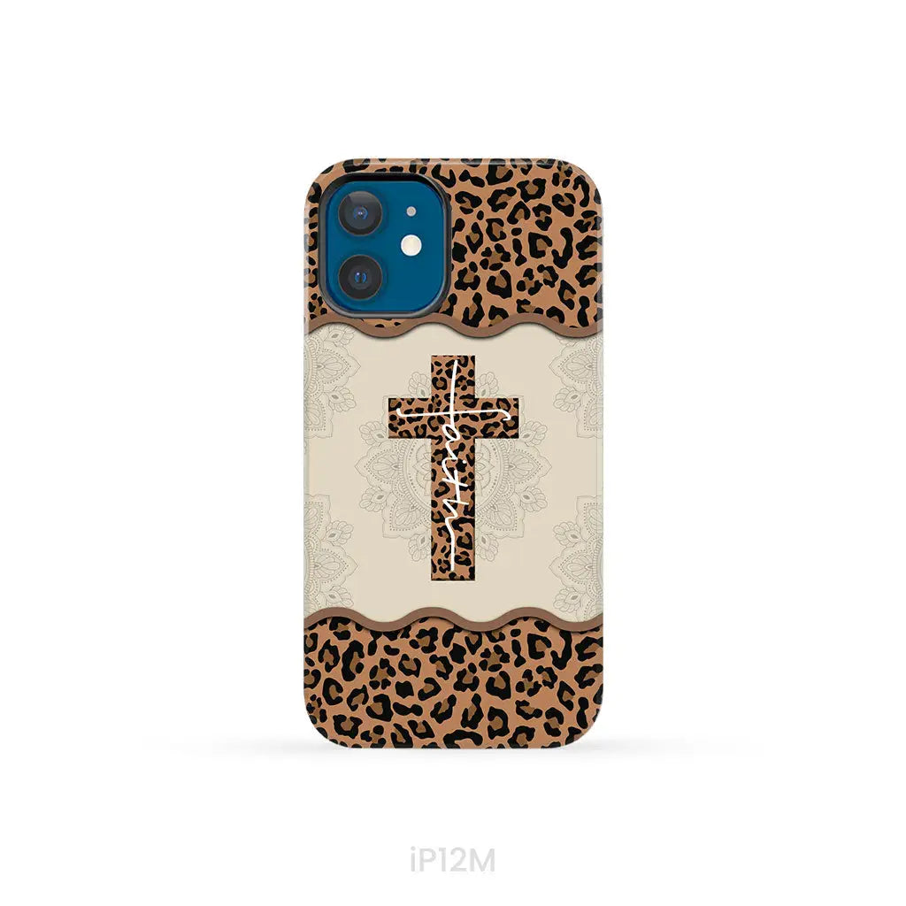 Faith Cross Leopard Christian Phone Case - Faith Phone Cases
