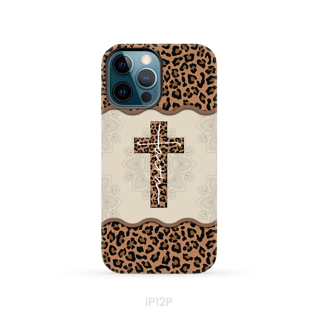 Faith Cross Leopard Christian Phone Case - Faith Phone Cases