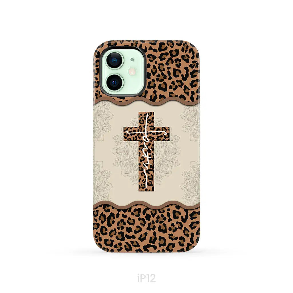 Faith Cross Leopard Christian Phone Case - Faith Phone Cases