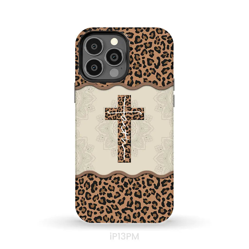 Faith Cross Leopard Christian Phone Case - Faith Phone Cases