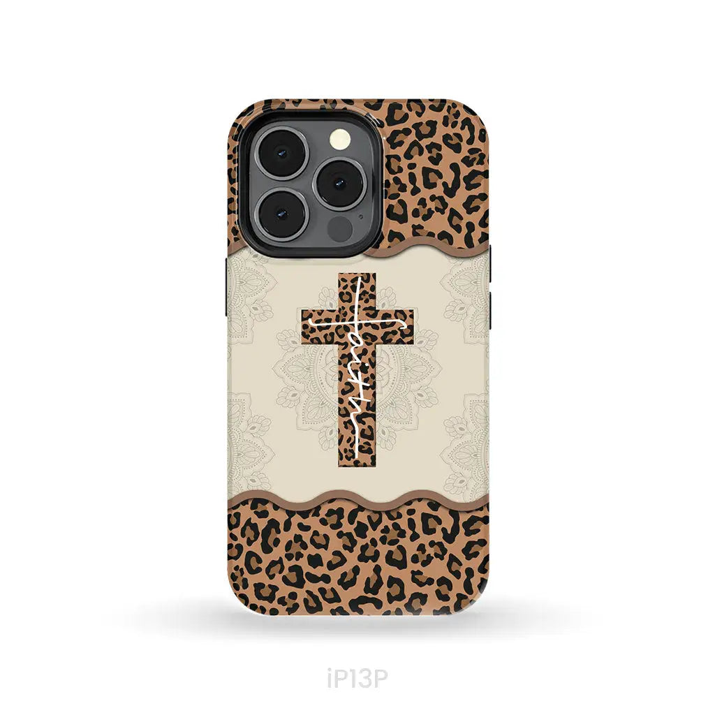 Faith Cross Leopard Christian Phone Case - Faith Phone Cases