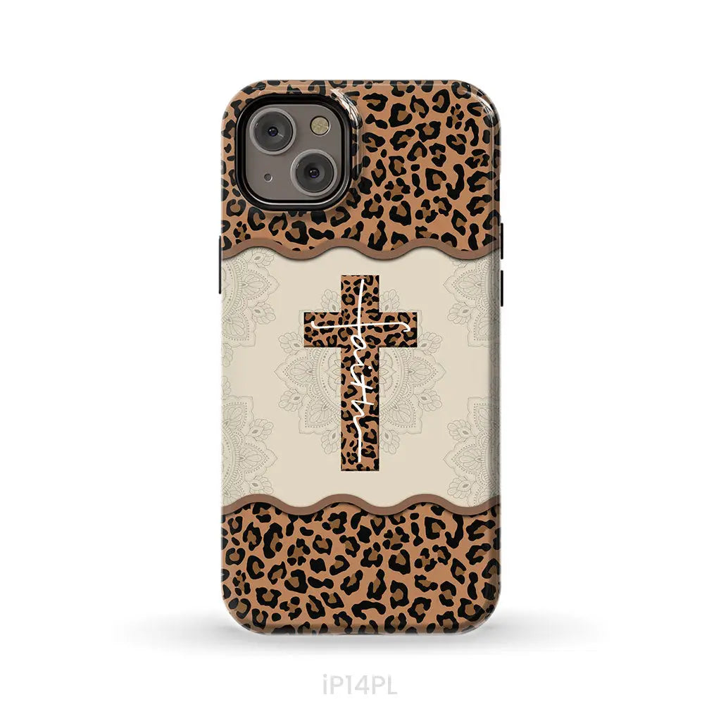 Faith Cross Leopard Christian Phone Case - Faith Phone Cases