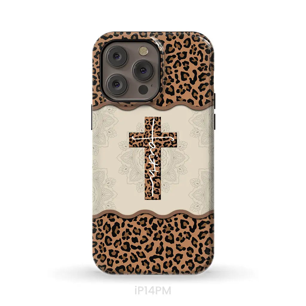 Faith Cross Leopard Christian Phone Case - Faith Phone Cases