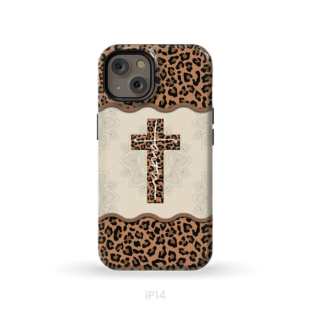 Faith Cross Leopard Christian Phone Case - Faith Phone Cases