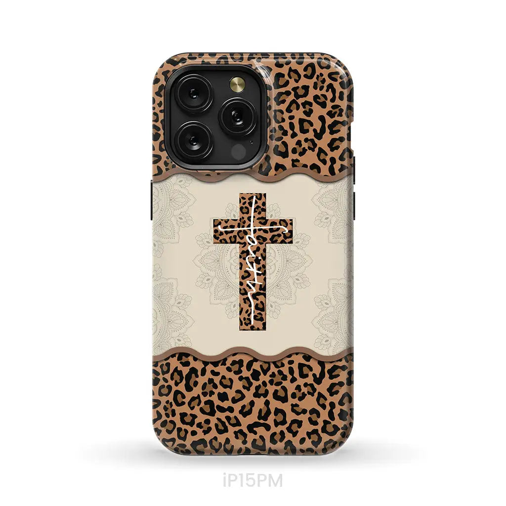 Faith Cross Leopard Christian Phone Case - Faith Phone Cases