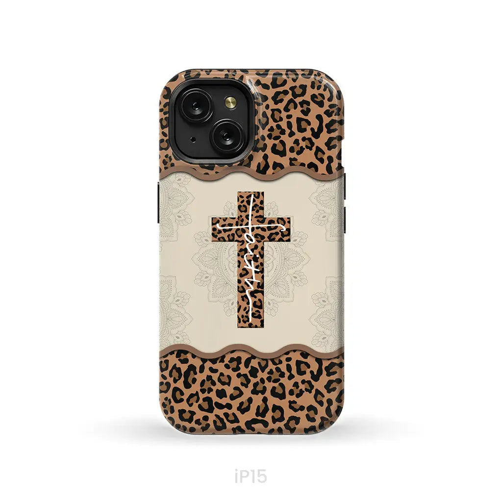 Faith Cross Leopard Christian Phone Case - Faith Phone Cases