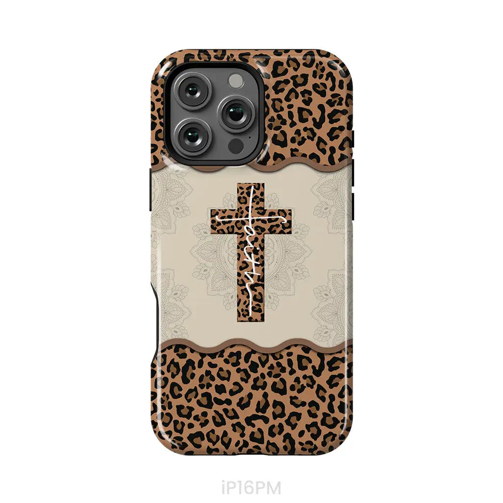 Faith Cross Leopard Christian Phone Case - Faith Phone Cases