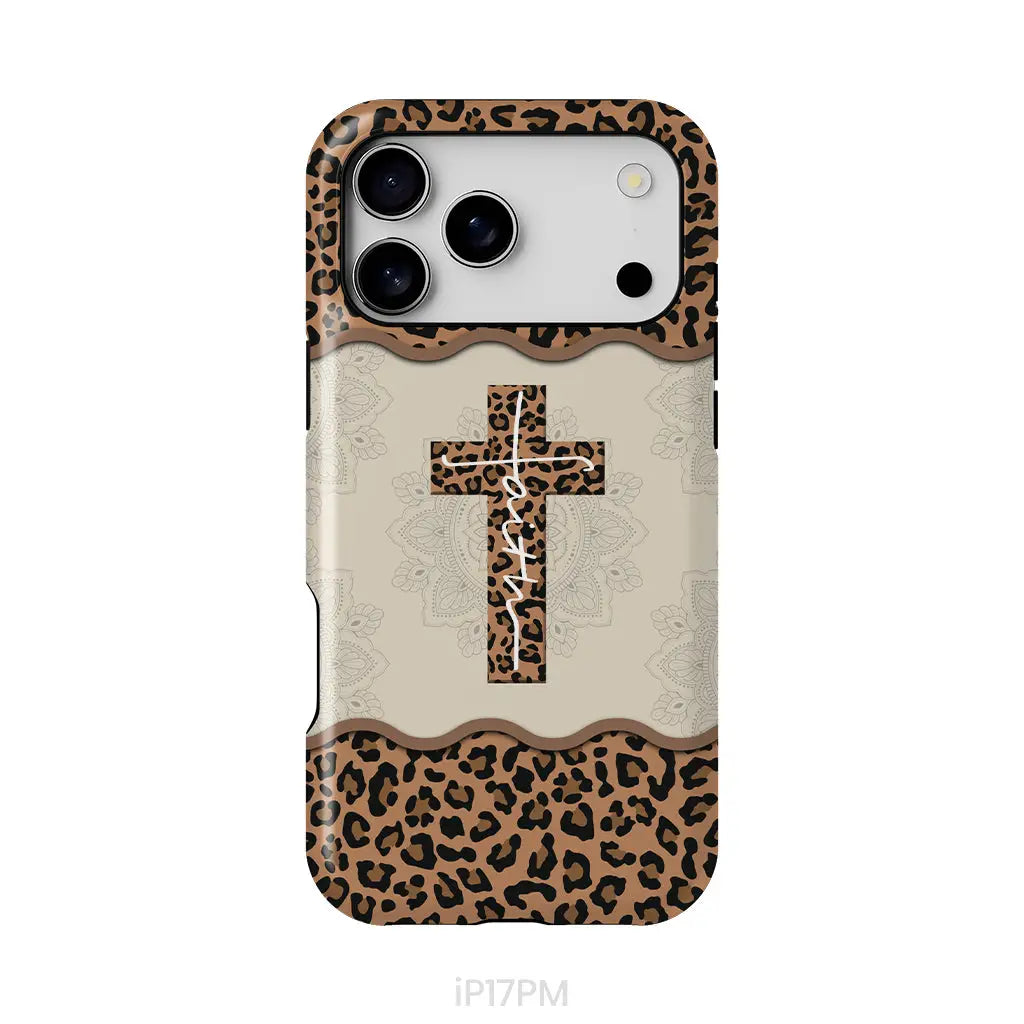 Faith Cross Leopard Christian Phone Case - Faith Phone Cases