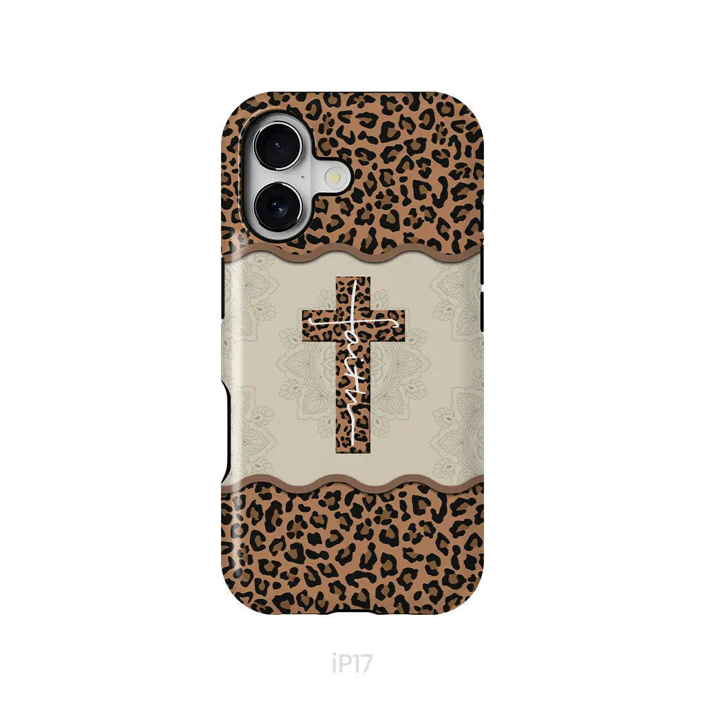 Faith Cross Leopard Christian Phone Case - Faith Phone Cases