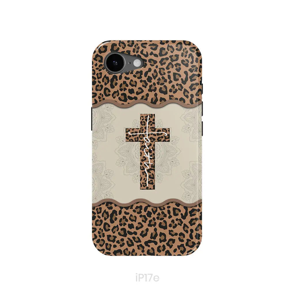 Faith Cross Leopard Christian Phone Case - Faith Phone Cases