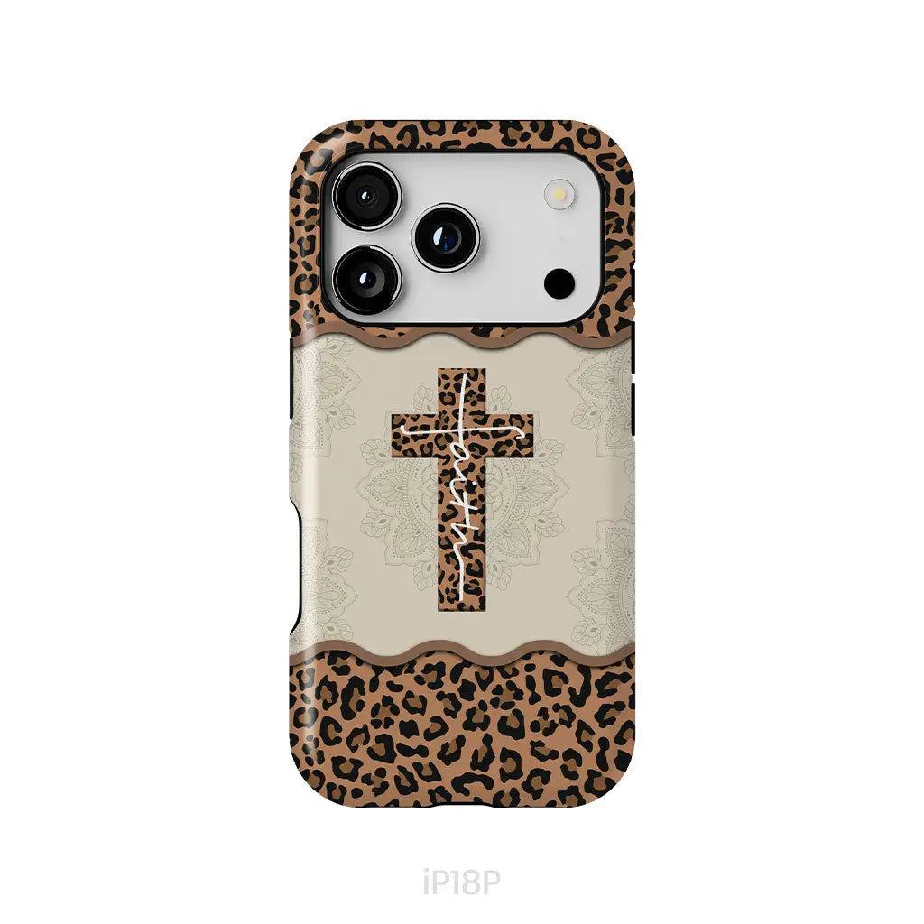 Faith Cross Leopard Christian Phone Case - Faith Phone Cases