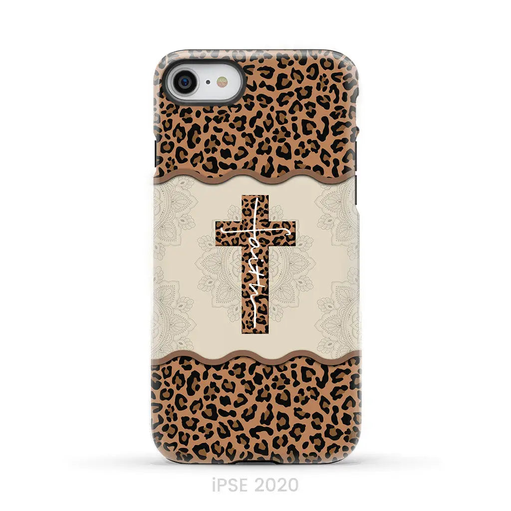 Faith Cross Leopard Christian Phone Case - Faith Phone Cases