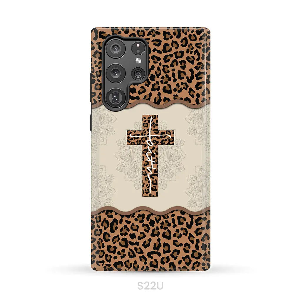 Faith Cross Leopard Christian Phone Case - Faith Phone Cases