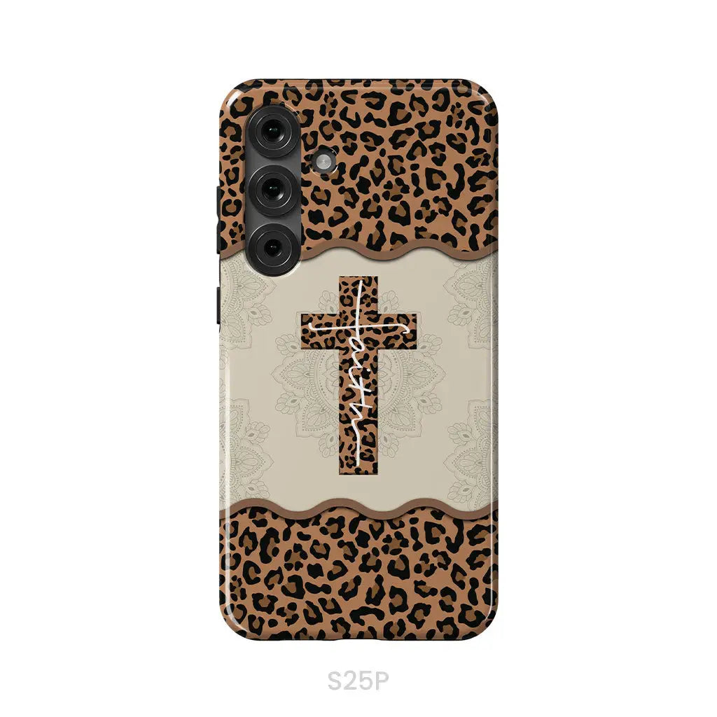 Faith Cross Leopard Christian Phone Case - Faith Phone Cases