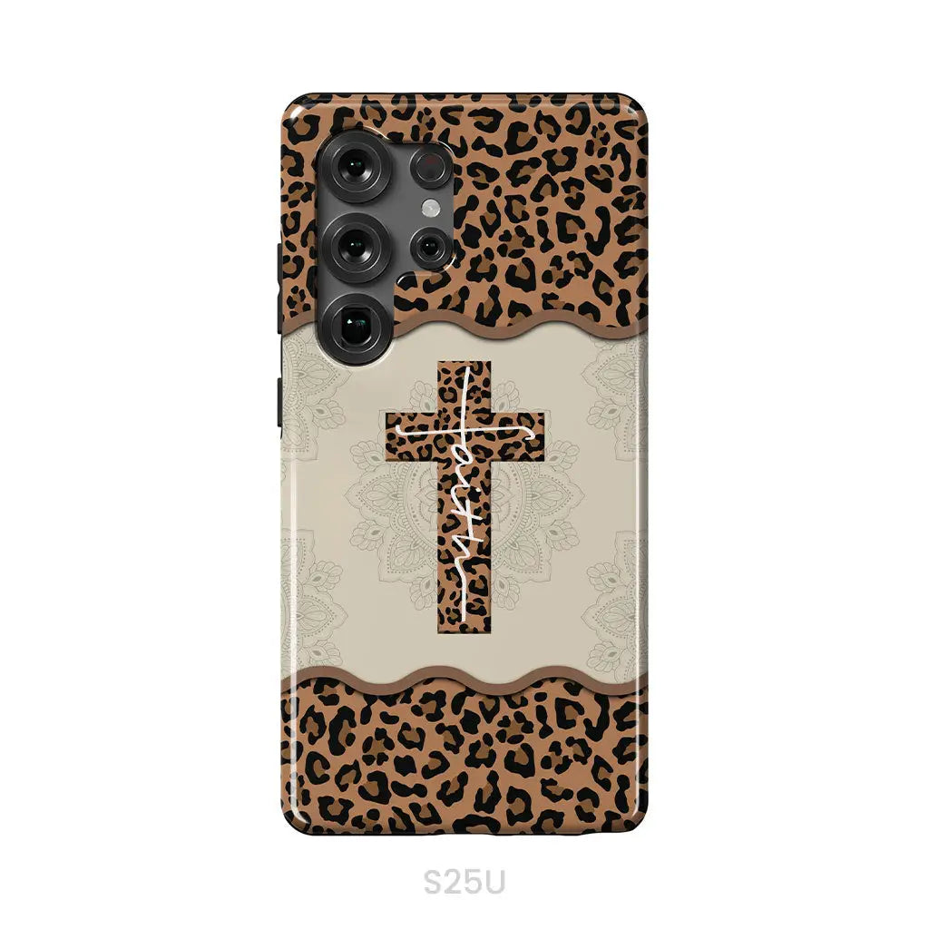 Faith Cross Leopard Christian Phone Case - Faith Phone Cases