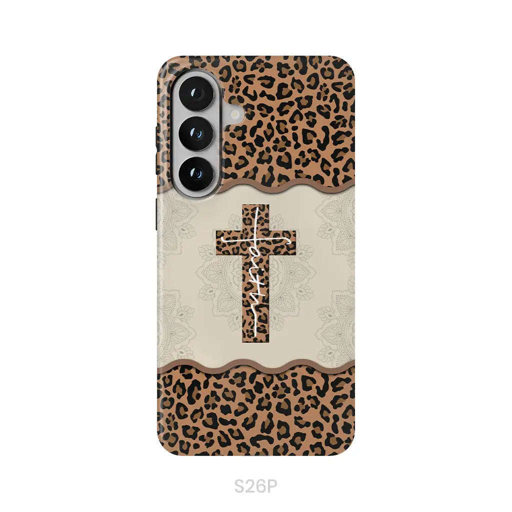 Faith Cross Leopard Christian Phone Case - Faith Phone Cases