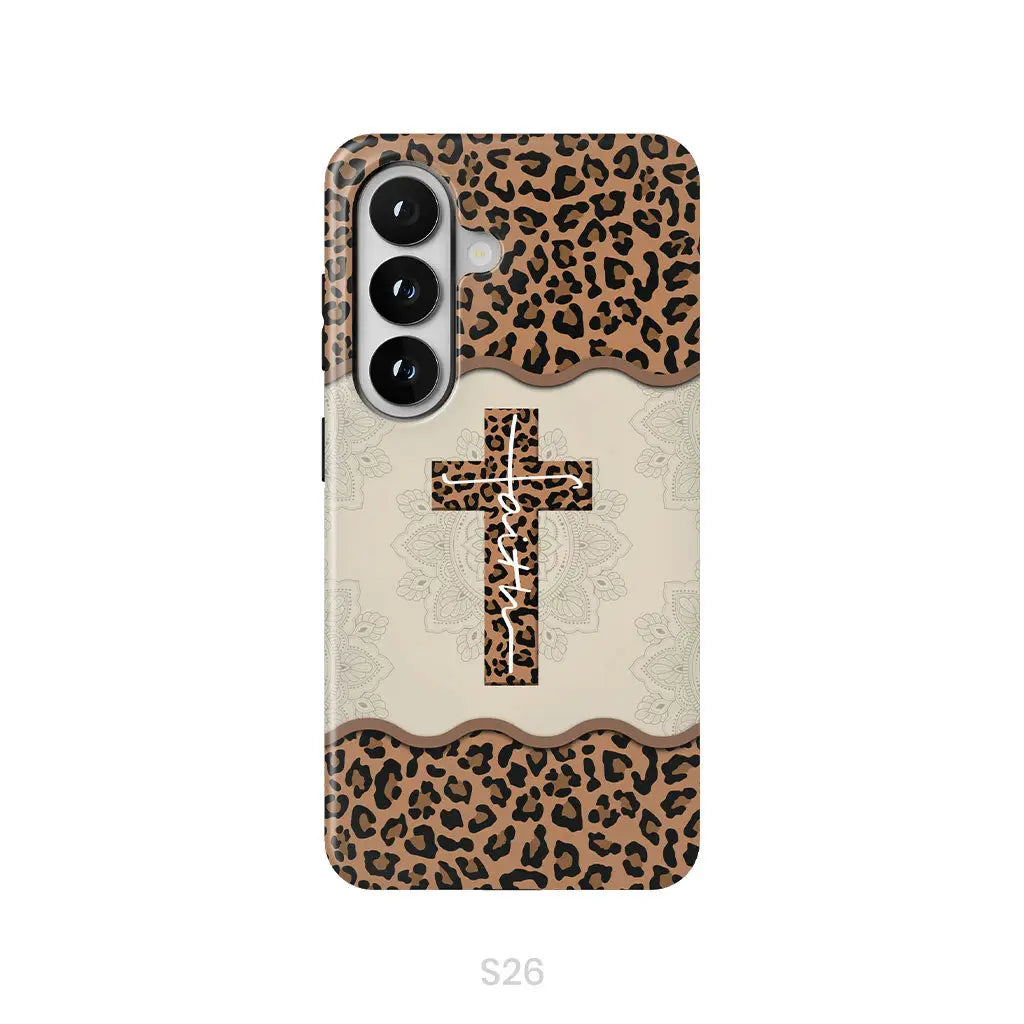 Faith Cross Leopard Christian Phone Case - Faith Phone Cases