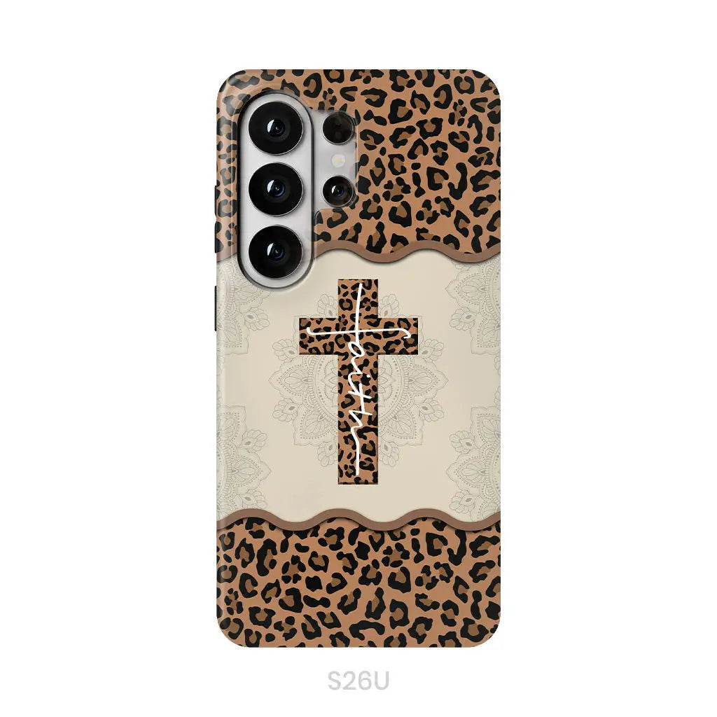 Faith Cross Leopard Christian Phone Case - Faith Phone Cases