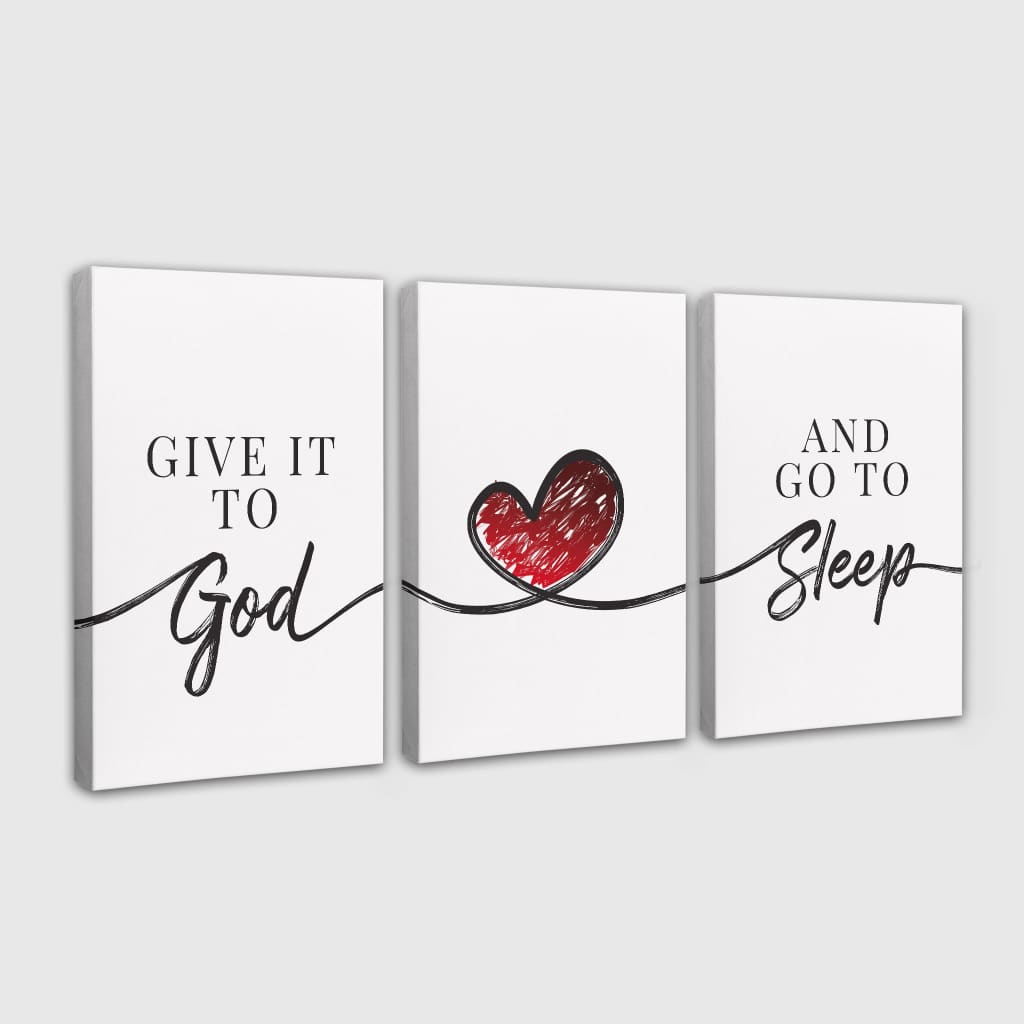 Give It To God And Go To Sleep 3 Panel Wall Art Canvas