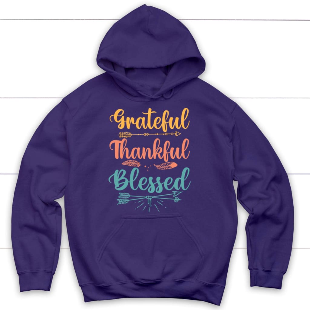Inspirational 'Grateful Thankful Blessed' Hoodie