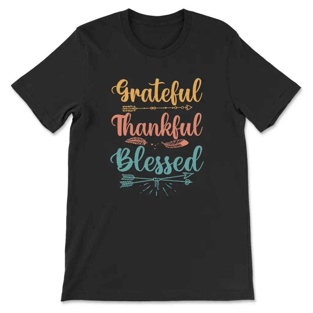 Inspirational 'Grateful Thankful Blessed' T-shirt