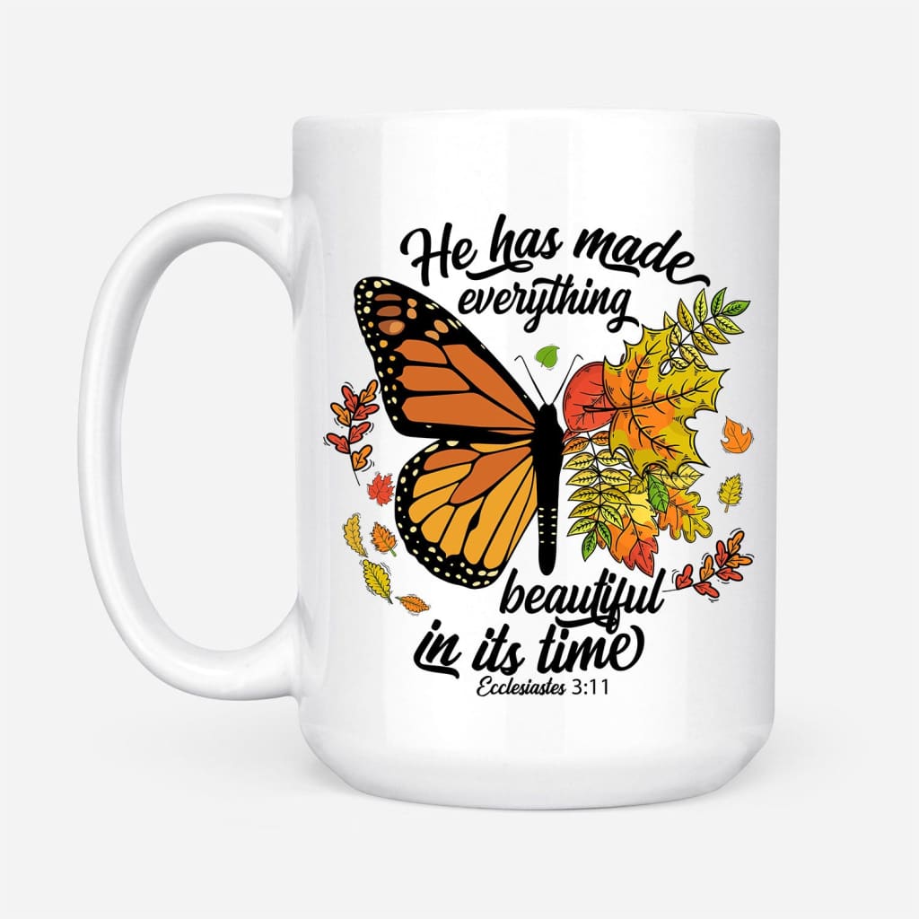 He Has Made Everything Beautiful In Its Time, Autumn Leaves Butterfly, Coffee Mug