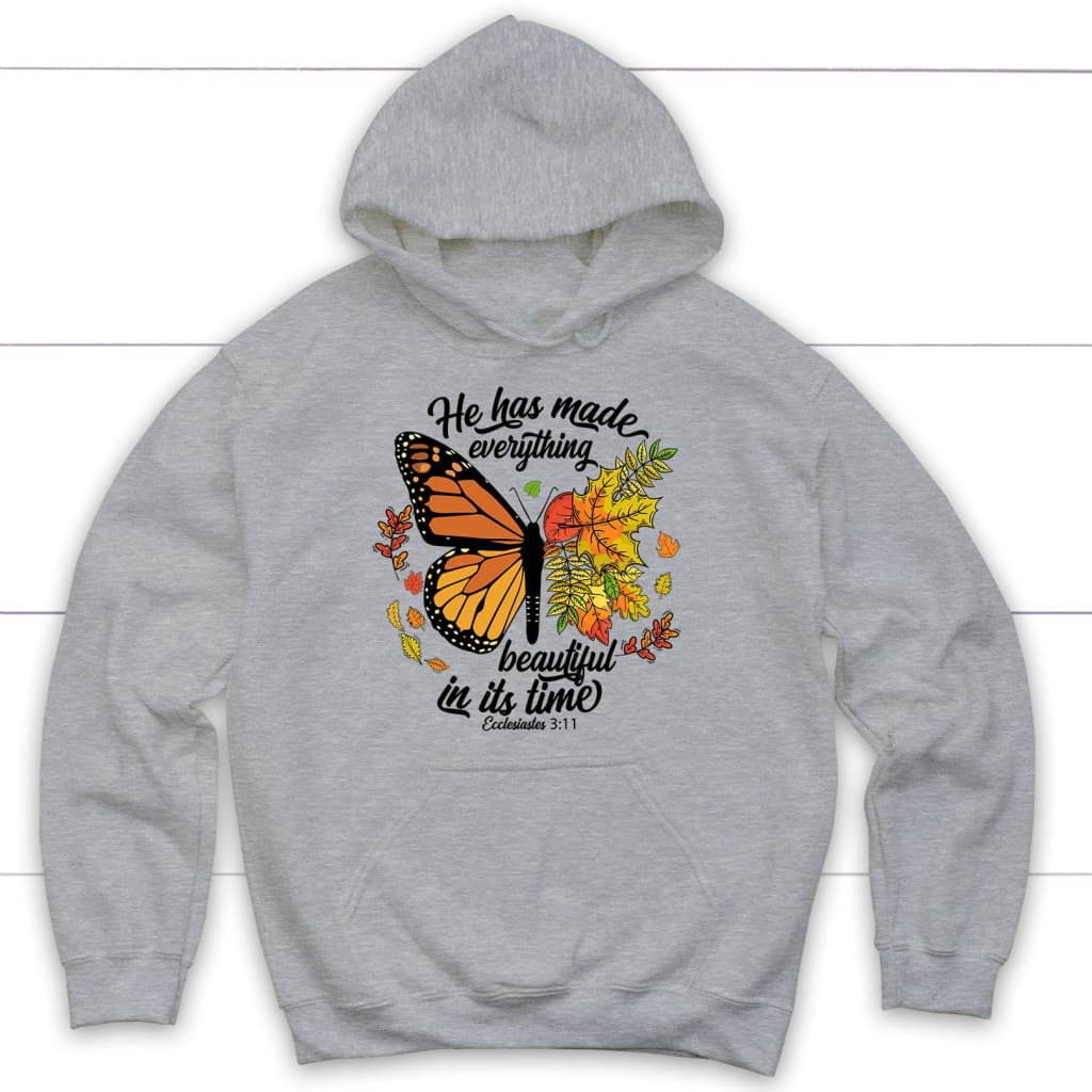 He Has Made Everything Beautiful In Its Time, Autumn Leaves Butterfly, Hoodie