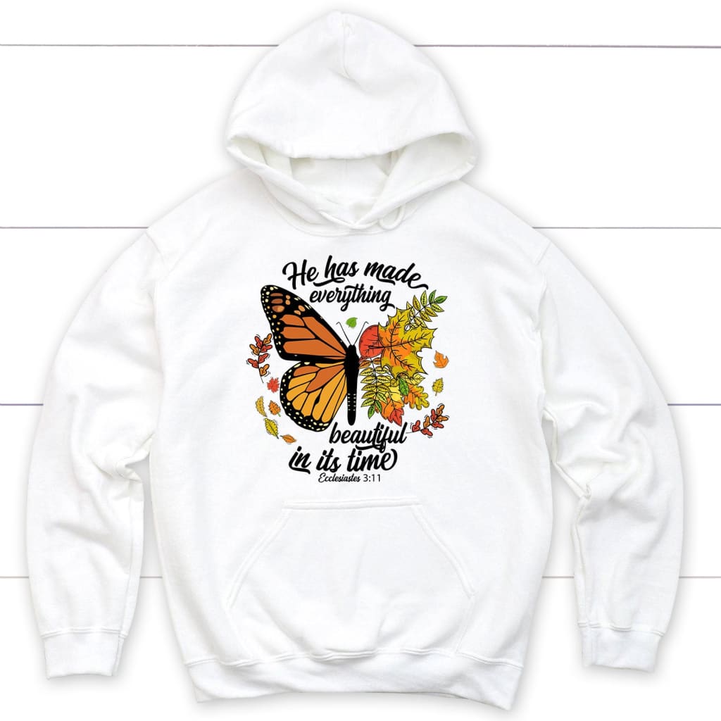 He Has Made Everything Beautiful In Its Time, Autumn Leaves Butterfly, Hoodie