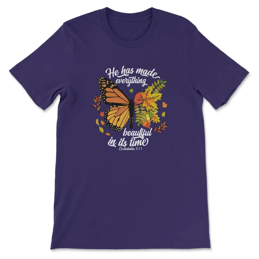 He Has Made Everything Beautiful In Its Time, Autumn Leaves Butterfly, T-shirt