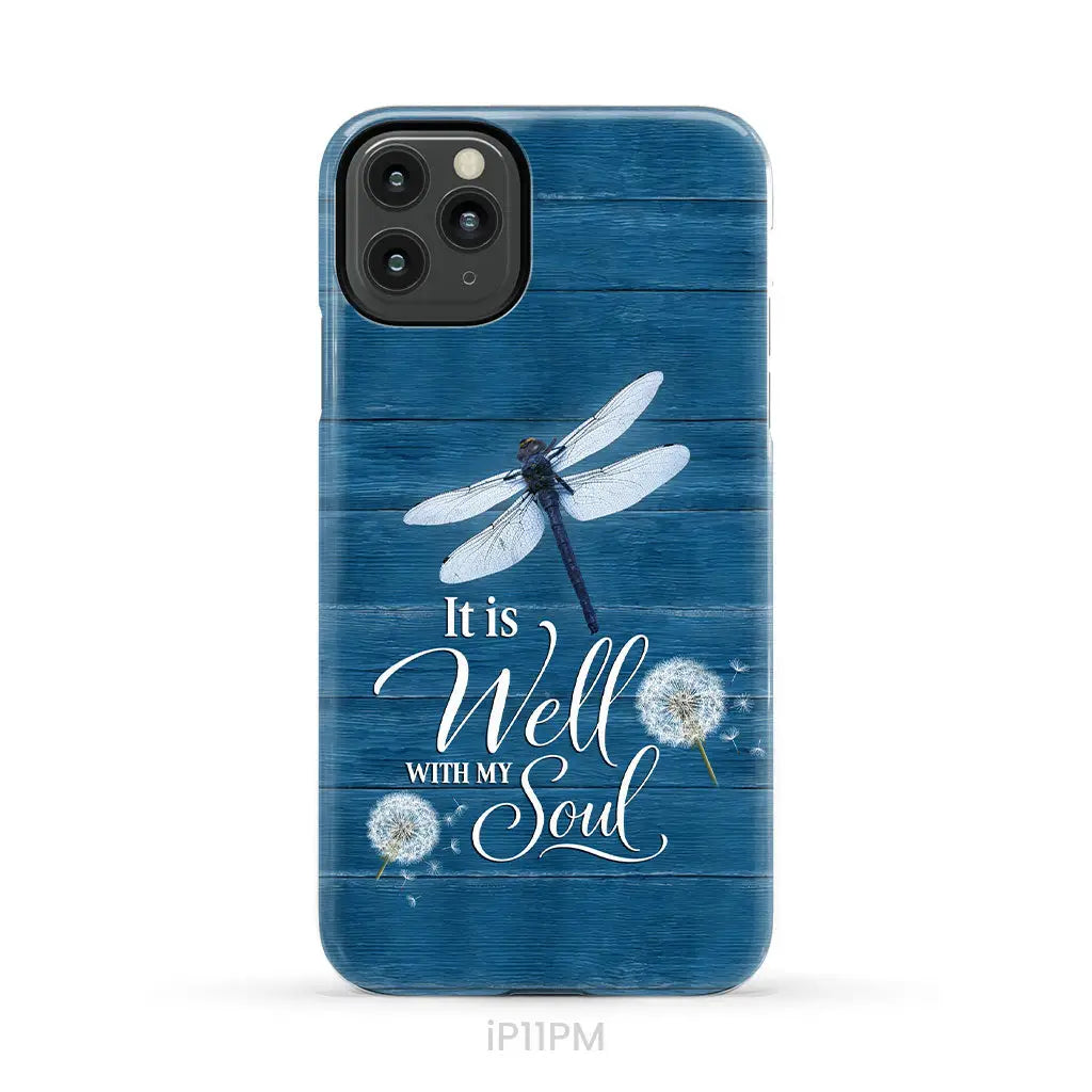 It Is Well With My Soul, Dragonfly, Christian Phone Case