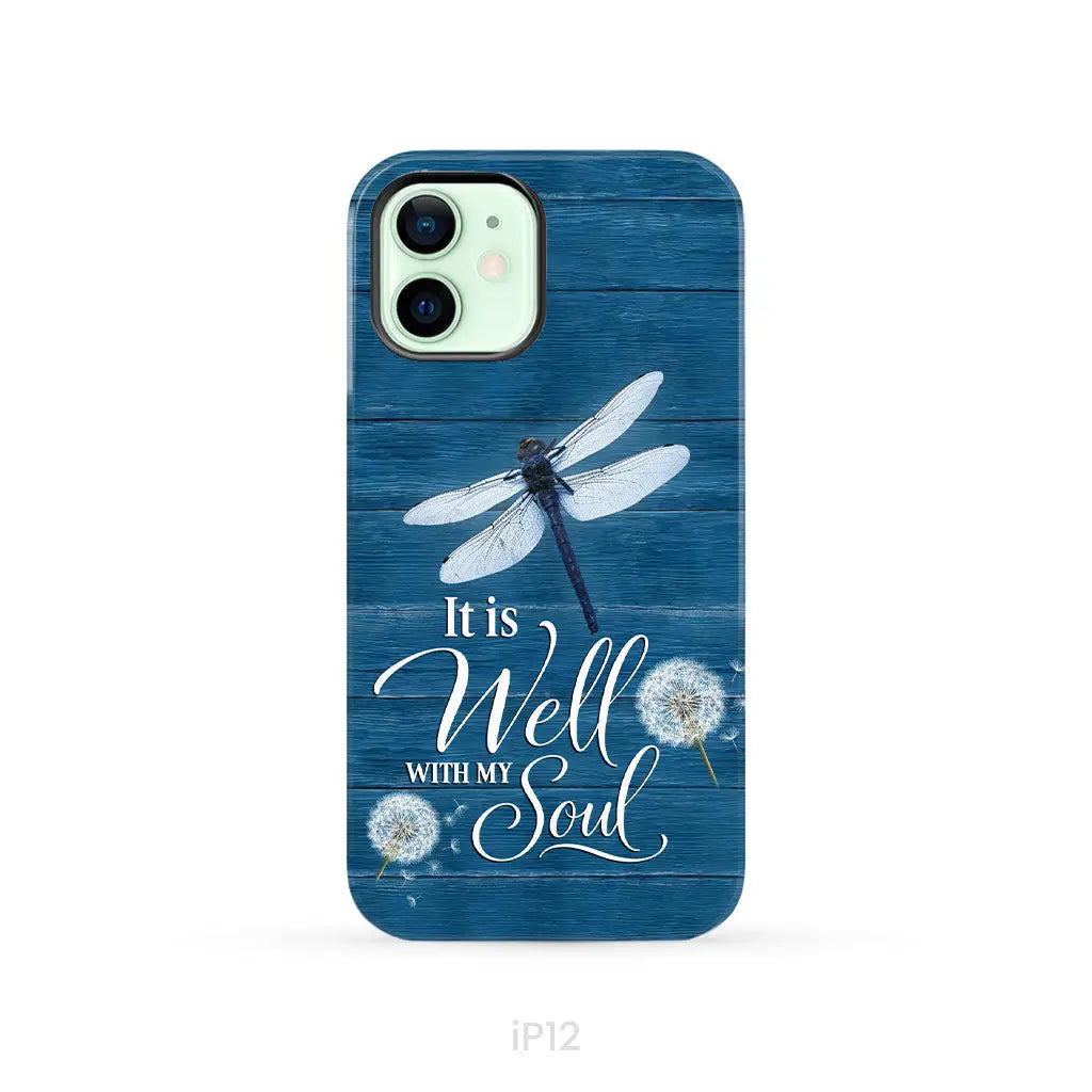 It Is Well With My Soul, Dragonfly, Christian Phone Case