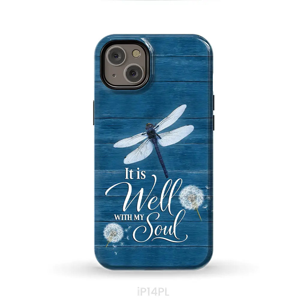 It Is Well With My Soul, Dragonfly, Christian Phone Case