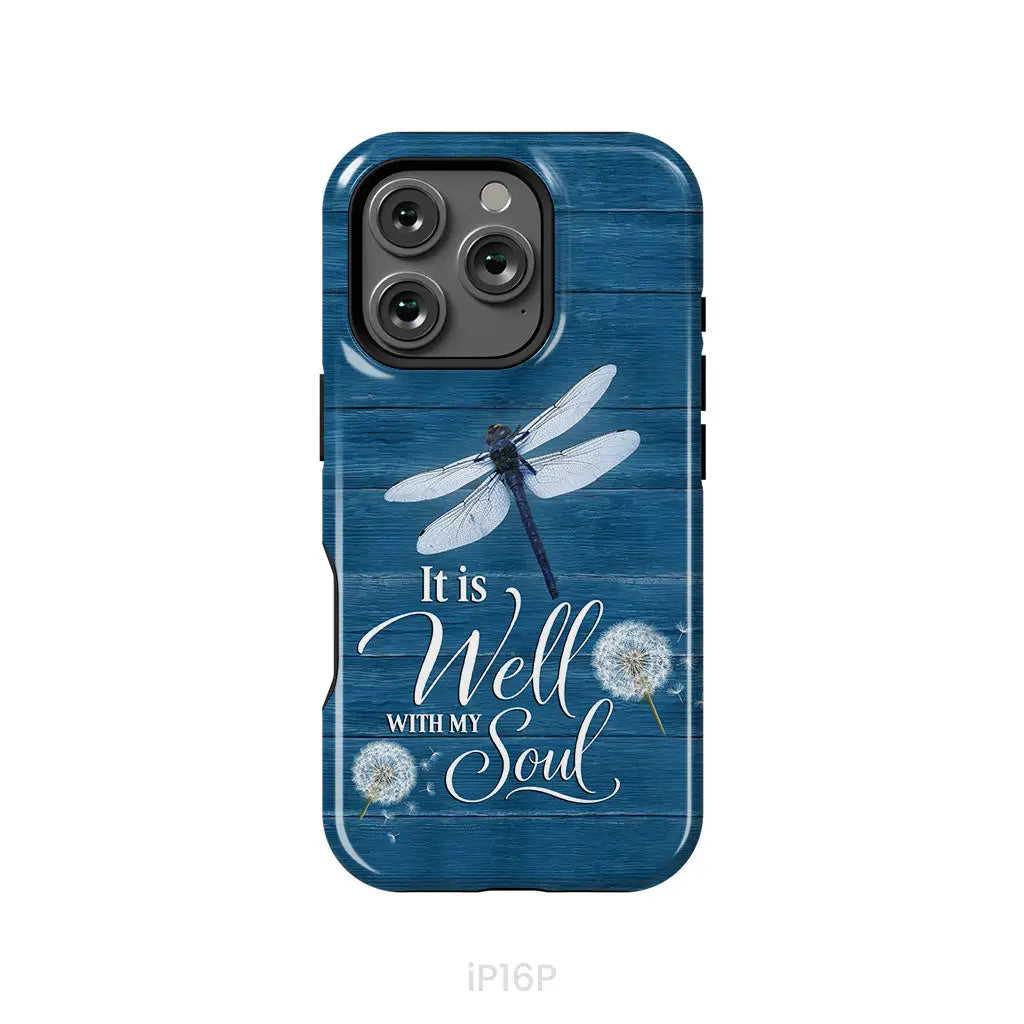 It Is Well With My Soul, Dragonfly, Christian Phone Case