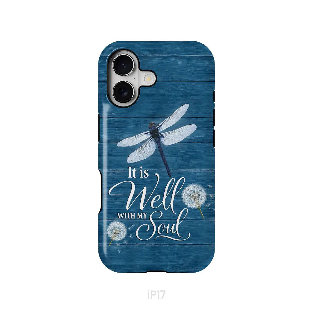 It Is Well With My Soul, Dragonfly, Christian Phone Case