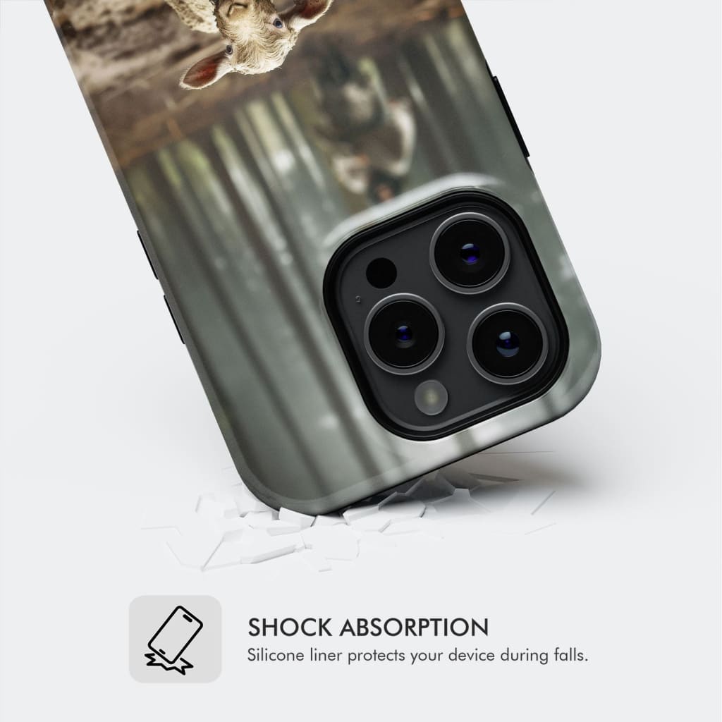 Jesus With The Sheep, Jesus Running After Lamb, Phone Case
