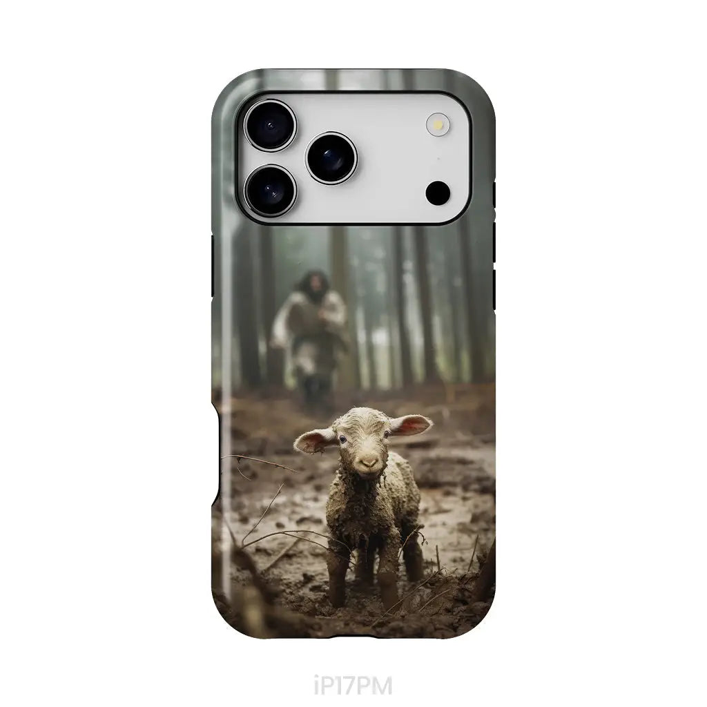 Jesus With The Sheep, Jesus Running After Lamb, Phone Case