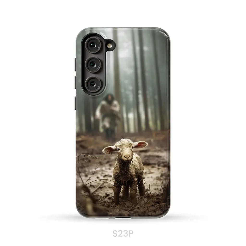 Jesus With The Sheep, Jesus Running After Lamb, Phone Case
