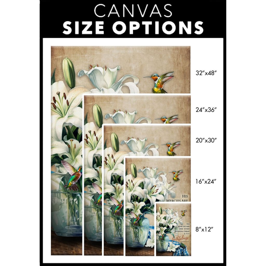 His Mercies Are New Every Morning – Lily Flower Christian Wall Art