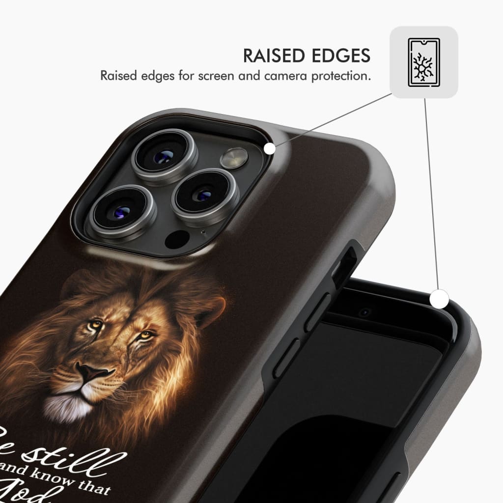 Lion of Judah, Be still and know that I am God phone case, Bible verse phone cases
