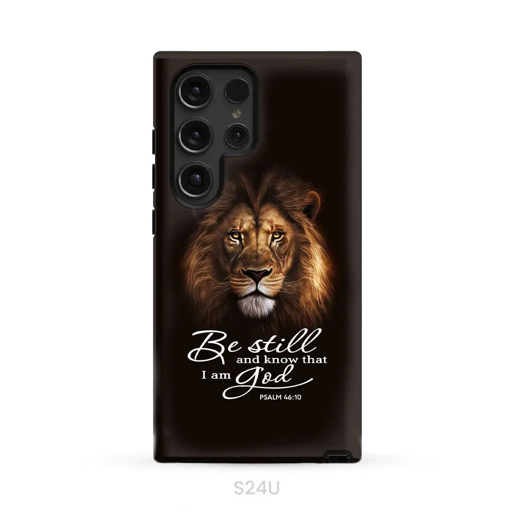 Lion of Judah, Be still and know that I am God phone case, Bible verse phone cases