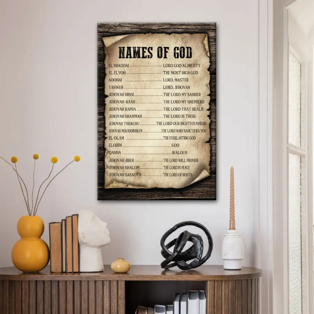 Names of God Wall Art Canvas Print