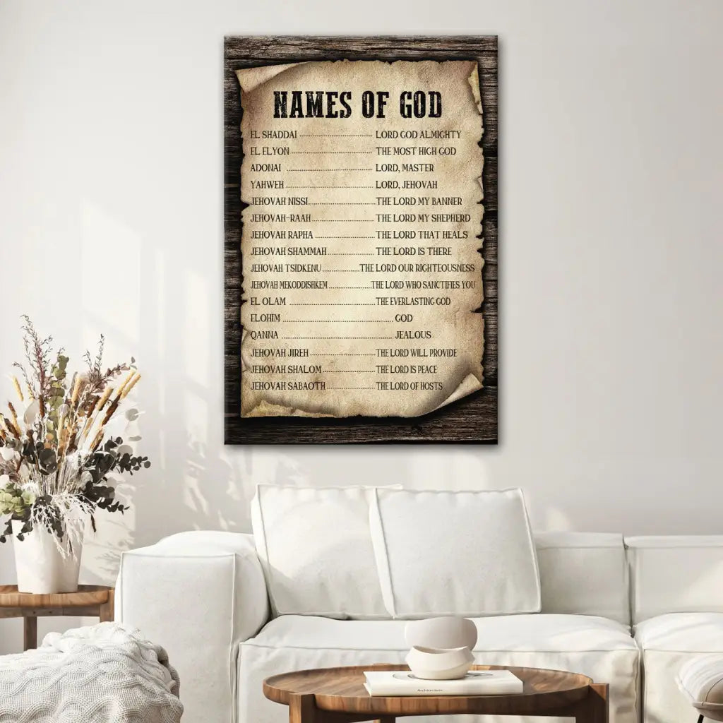 Names of God Wall Art Canvas Print