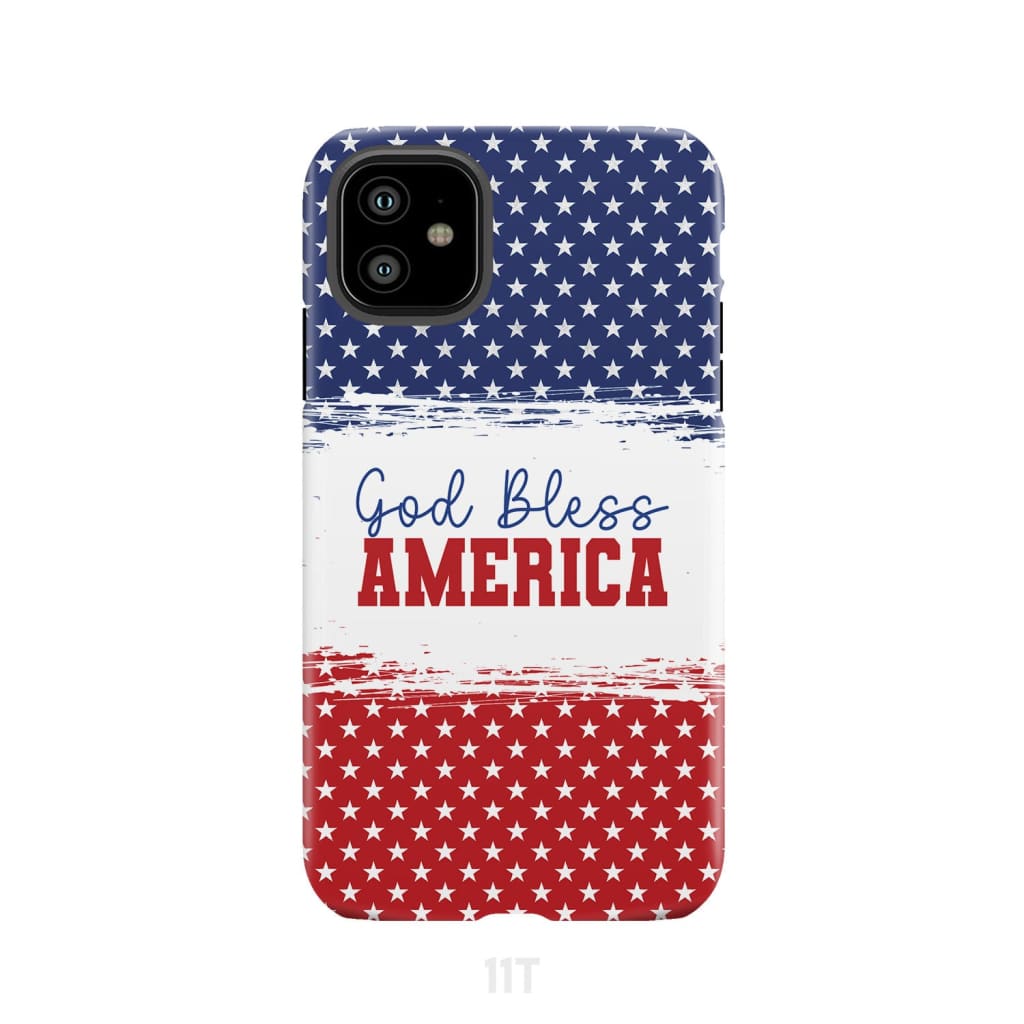 Patriotic Christian phone case: God bless America