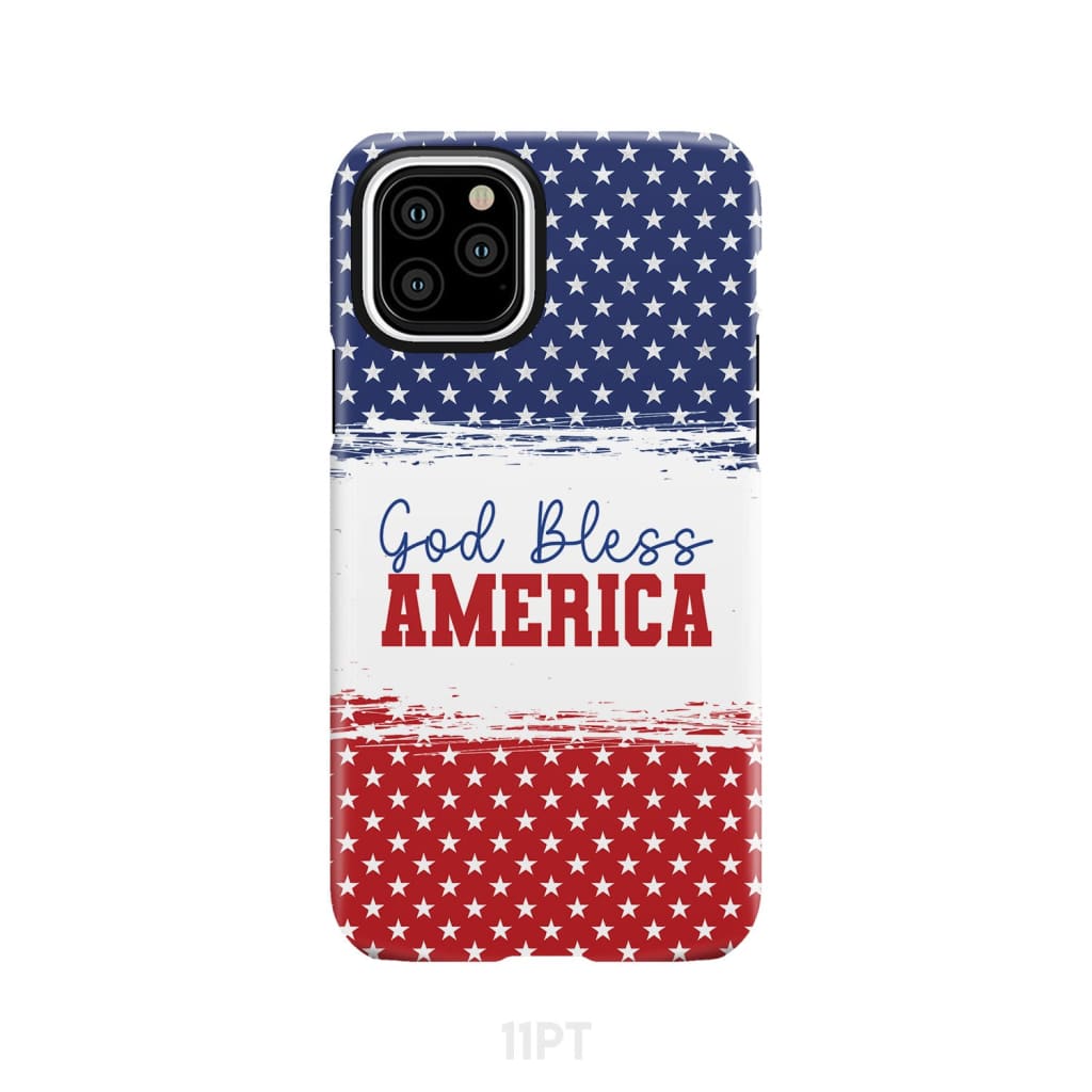 Patriotic Christian phone case: God bless America