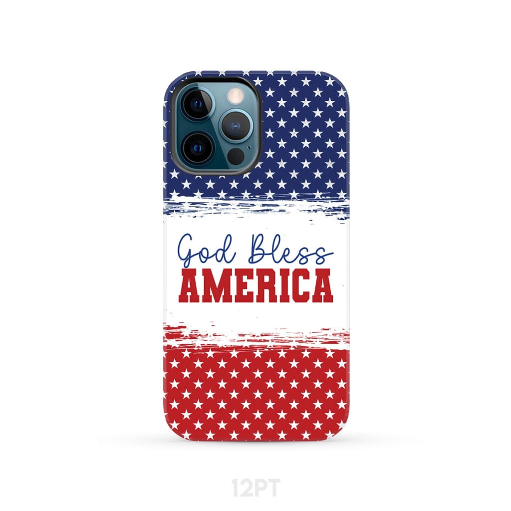 Patriotic Christian phone case: God bless America